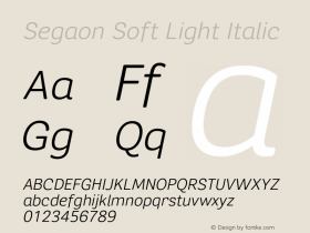 SegaonSoft-LightItalic Version 1.000;PS 001.001;hotconv 1.0.56 Font Sample