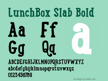 LunchBoxSlab-Bold Version 1.000图片样张