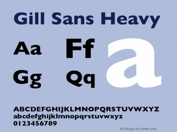 Gill Sans Heavy  Font Sample