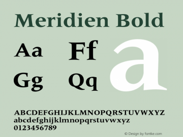 Meridien-Bold Version 1.000;PS 001.001;hotconv 1.0.56图片样张