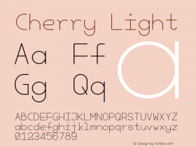 Cherry Monospace-Light Version 1.00 ; ttfautohint (v1.6)图片样张