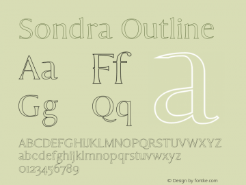 Sondra Outline Version 1.0 Font Sample