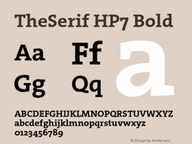 TheSerif HP7 Bold Version 1.000 2006 initial release图片样张