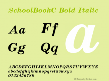 SchoolBookC Bold Italic 001.000图片样张