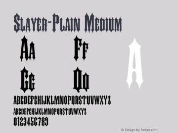 Slayer Plain Medium 001.000 Font Sample