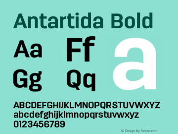 Antartida-Bold Version 1.000 Font Sample