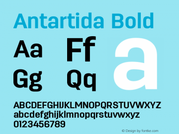 Antartida-Bold Version 1.000 Font Sample
