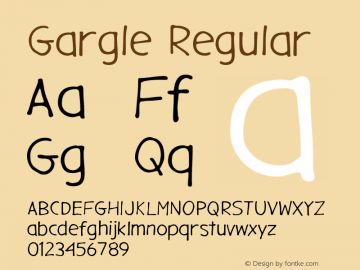 GargleRg-Regular Version 1.000 Font Sample