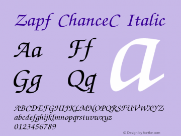Zapf ChanceC Italic 001.000图片样张