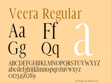 Veera Regular Version 1.0 Font Sample