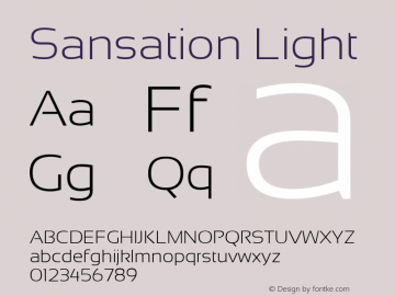 Sansation Light Version 1.2 Font Sample