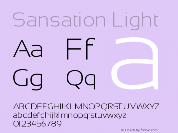 Sansation Light Version 1.2 Font Sample