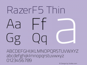RazerF5Thin Version 1.000;PS 001.001;hotconv 1.0.56 Font Sample