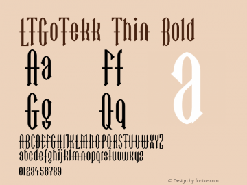 LTGoTekk Thin Bold 30.08.1997 Font Sample