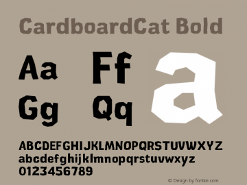 CardboardCat Bold Version 1.000;PS 001.000;hotconv 1.0.88;makeotf.lib2.5.64775 Font Sample