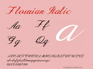 Flourian-Italic Version 1.000 Font Sample