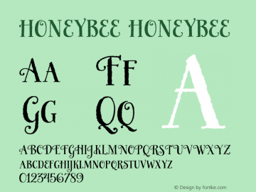 honeybee Version 1.001 Font Sample