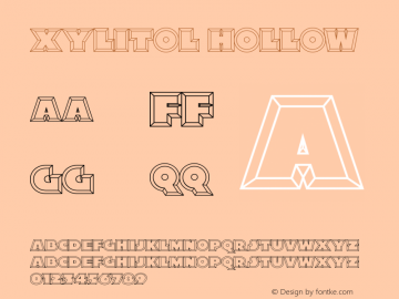 XylitolHollow-Regular Version 1.000 Font Sample