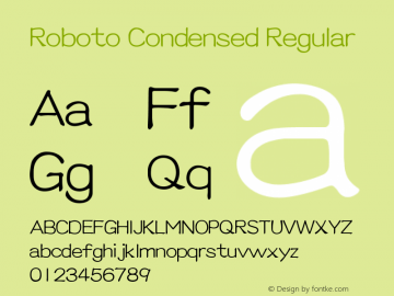 Roboto Condensed Version 2.00 February 4, 2017 Font Sample