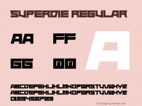 Superdie Version 1.00 January 17, 2014, initial release Font Sample