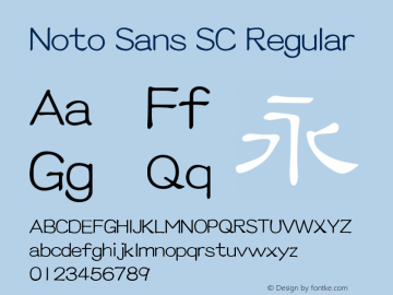Noto Sans SC Regular Version 1.00 May 7, 2017, initial release Font Sample