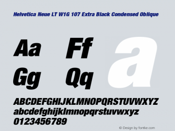 HelveticaNeueLTW1G-XBlkCnO Version 1.100;PS 001.001;hotconv 1.0.38 Font Sample