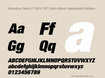 HelveticaNeueLTW1G-XBlkCnO Version 1.100;PS 001.001;hotconv 1.0.38 Font Sample