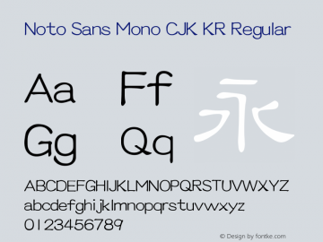 Noto Sans Mono CJK KR Regular Version 1.005;PS 1.005;hotconv 1.0.96;makeotf.lib2.5.65012图片样张
