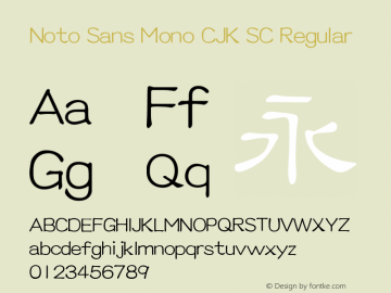 Noto Sans Mono CJK SC Regular Version 1.005;PS 1.005;hotconv 1.0.96;makeotf.lib2.5.65012图片样张