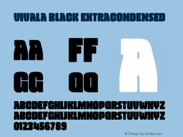 vivala-black-extracondensed Version 1.004;PS 001.004;hotconv 1.0.70;makeotf.lib2.5.58329 Font Sample