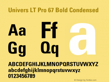 UniversLTPro-BoldCond Version 1.000;PS 001.000;hotconv 1.0.38 Font Sample