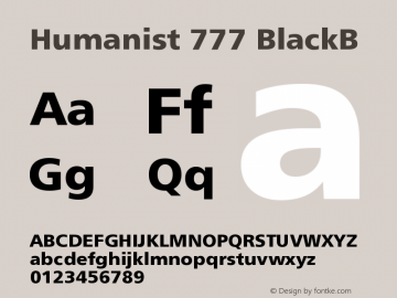 Humanist 777 Black Version 003.001 Font Sample