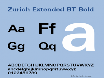 Zurich Bold Extended BT spoyal2tt v1.25图片样张