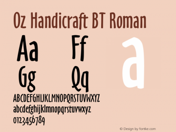 Oz Handicraft BT spoyal2tt v1.50 Font Sample
