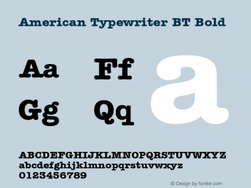 American Typewriter Bold BT spoyal2tt v1.25图片样张