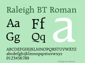 Raleigh BT spoyal2tt v1.34 Font Sample