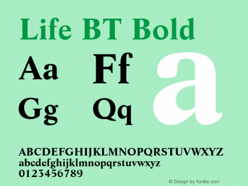 Life Bold BT spoyal2tt v1.34图片样张