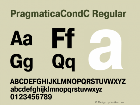 PragmaticaCondC Regular 001.000 Font Sample