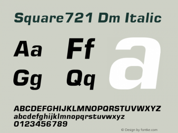 Square721 Dm Italic Macromedia Fontographer 4.1 6/6/96图片样张