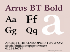 Bitstream Arrus Bold BT spoyal2tt v1.61 Font Sample