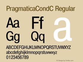 PragmaticaCondC Regular 001.000 Font Sample