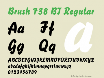 Brush 738 BT spoyal2tt v1.38 Font Sample