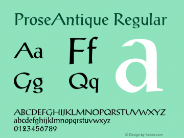 ProseAntique Macromedia Fontographer 4.1 6/6/96 Font Sample