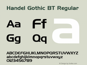 Handel Gothic BT spoyal2tt v1.50图片样张