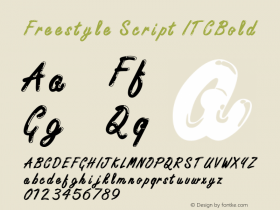 Freestyle Script ITCBold Macromedia Fontographer 4.1 6/6/96 Font Sample