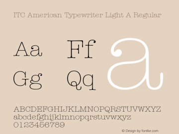 AmericanTypewriter-LightA 001.000 Font Sample