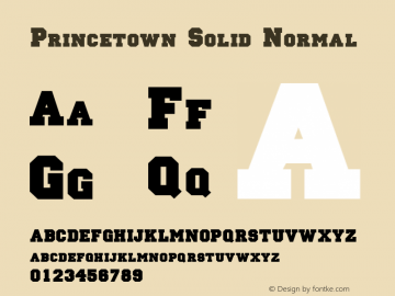 Princetown Solid Normal Macromedia Fontographer 4.1 6/6/96图片样张