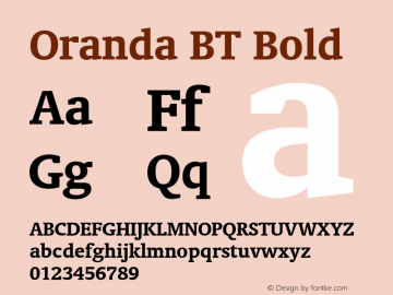 Oranda Bold BT spoyal2tt v1.34图片样张