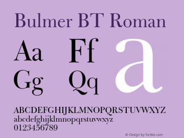 Bulmer BT spoyal2tt v1.34 Font Sample