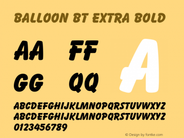 Balloon Extra Bold BT spoyal2tt v1.34图片样张